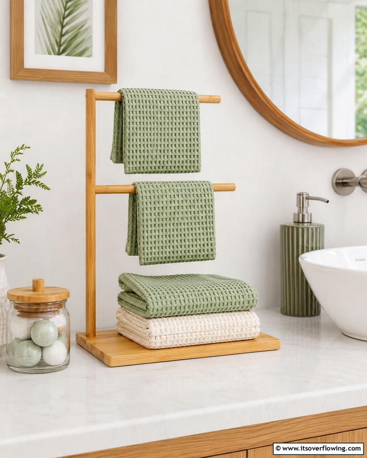 Towel Display Stand - 25 Towel Display Ideas to Organize Your Bathroom