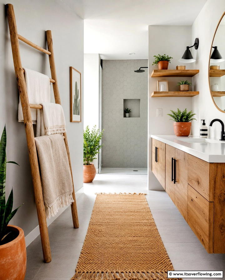 Towel Ladder - 30 Towel Storage Ideas for Organized and Stylish Bathrooms