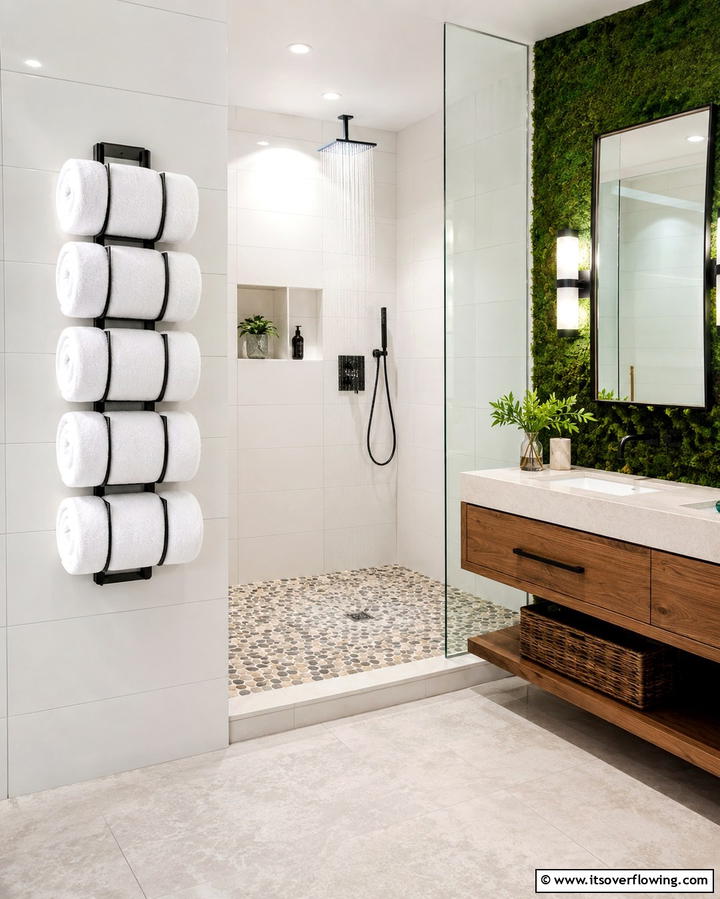 Towel Roll Holder - 30 Towel Storage Ideas for Organized and Stylish Bathrooms