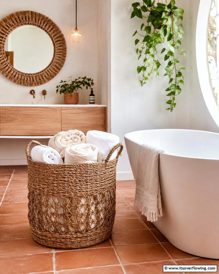 Towel Storage Basket - 30 Towel Storage Ideas for Organized and Stylish Bathrooms