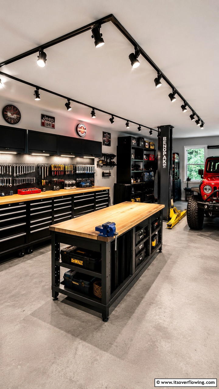 Track Lighting Systems - 30 Garage Lighting Ideas for Bright, Functional Spaces