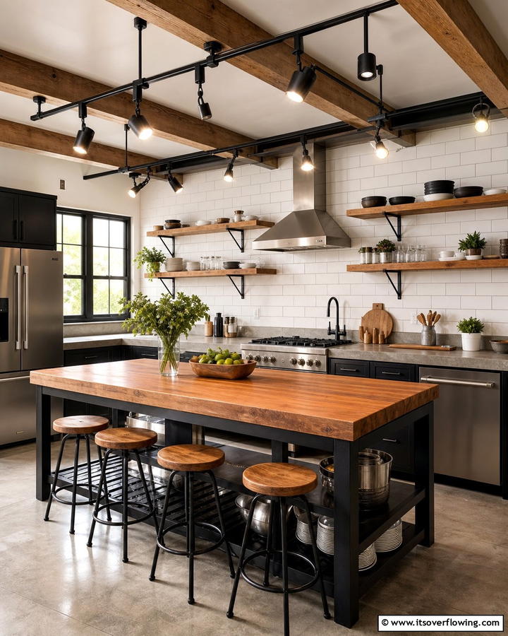 Track Lighting Versatility - 30 Kitchen Island Lighting Ideas to Illuminate Your Space