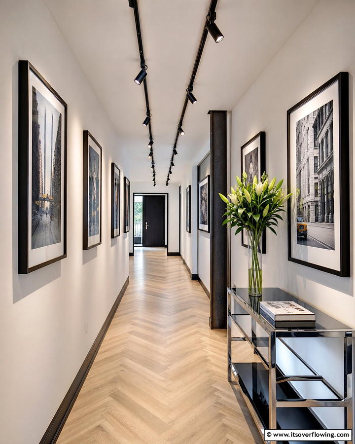Track Lighting for Adjustable Focus - 20 Narrow Hallway Lighting Ideas to Brighten Your Space