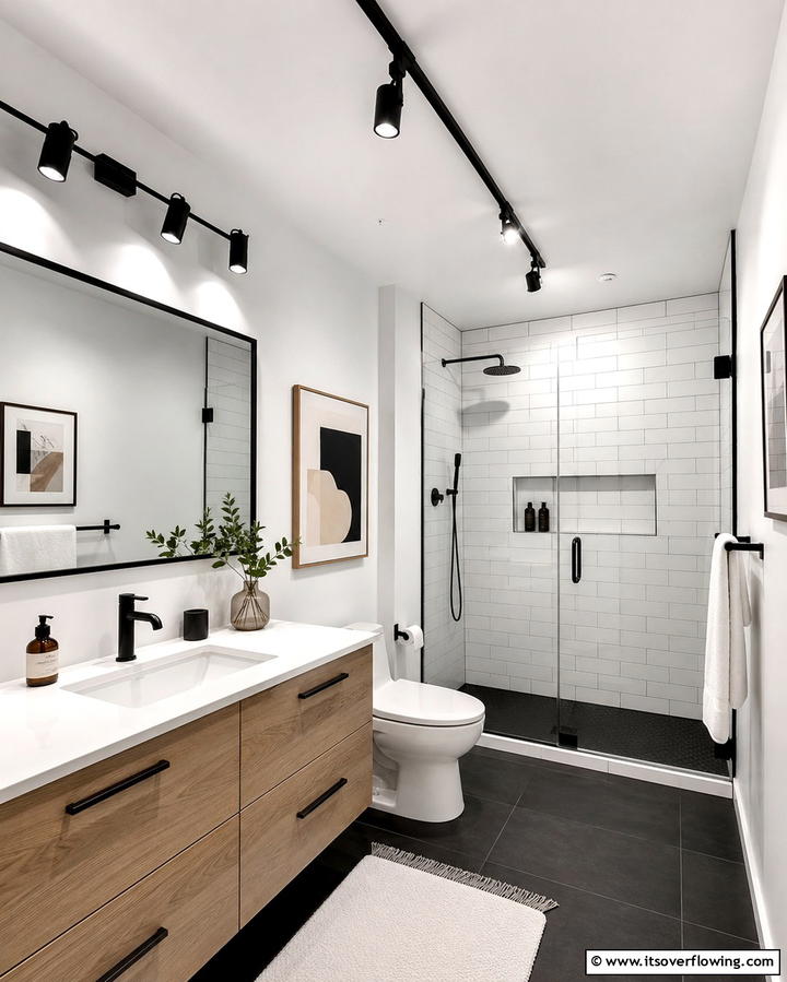 Track Lighting for Adjustable IlluminationOne - 25 Bathroom Ceiling Lighting Ideas to Brighten Your Space