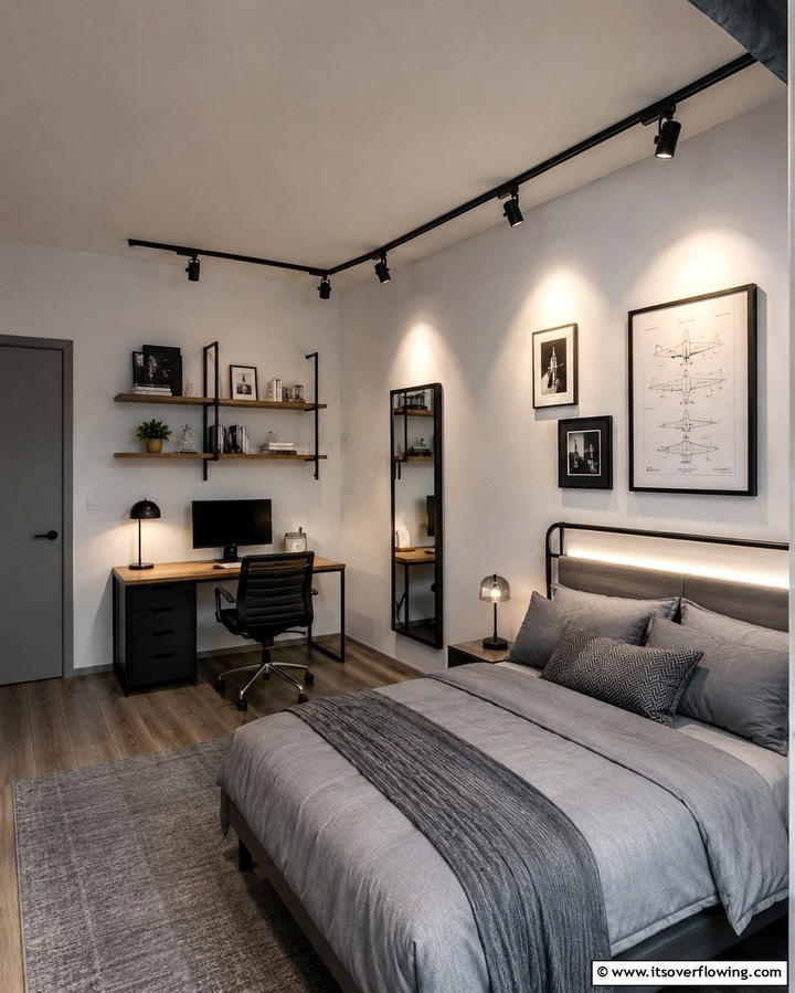 Track Lighting - 20 Small Bedroom Lighting Ideas for a Cozy and Inviting Space