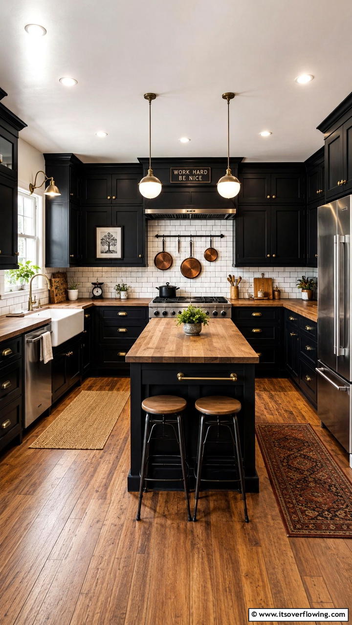Traditional Black Shaker Cabinets - 30 Black Kitchen Cabinet Ideas for Bold Modern Spaces