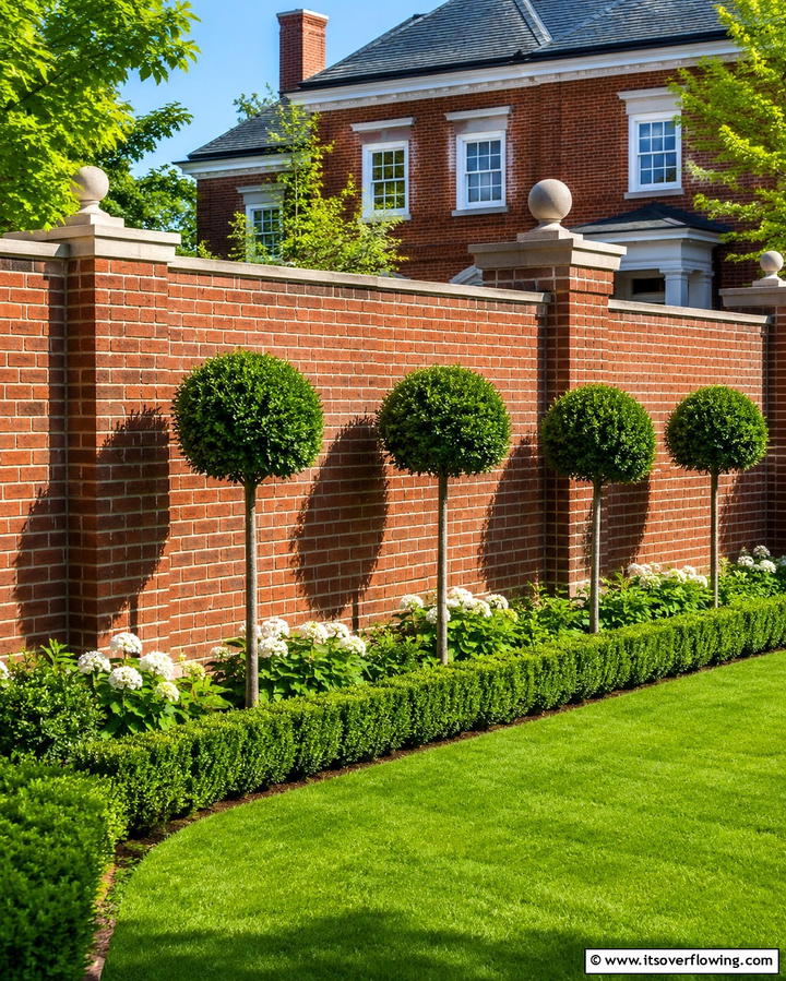 Traditional Brick Layout - 30 Classic Brick Fence Ideas for Timeless Outdoor Security & Charm