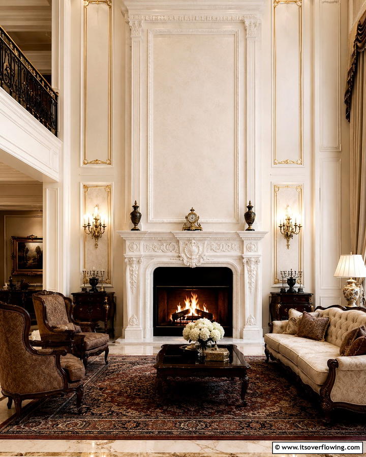 Traditional Elegance - 25 Two-story Fireplace Ideas for Cozy Ambiance