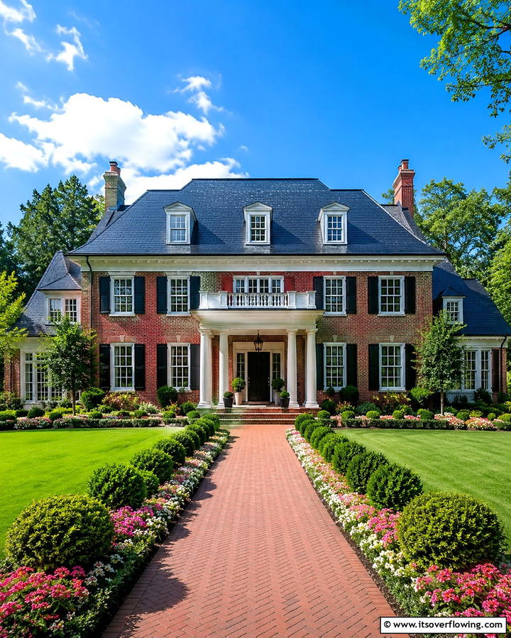 Traditional Elegance Reimagined - 30 Houses with Black Roofs- Modern Exterior Design Inspiration