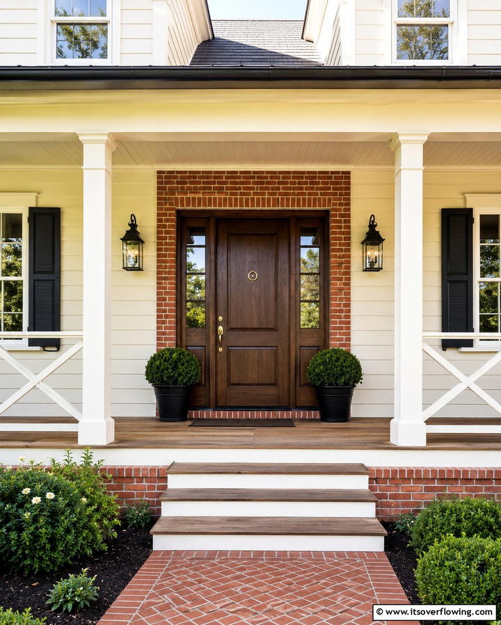 Traditional Farmhouse Door with Peep Hole - 30 Farmhouse Front Door Ideas for Curb Appeal