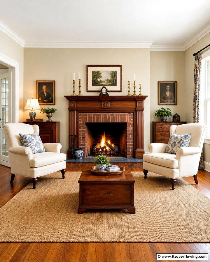 Traditional Fireplaces - 20 Colonial Living Room Ideas for a Classic and Timeless Look