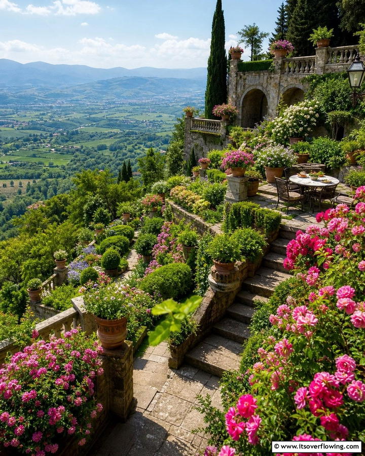 Traditional Italian Terraced Garden - 30 Italian Garden Design Ideas for Timeless Elegance