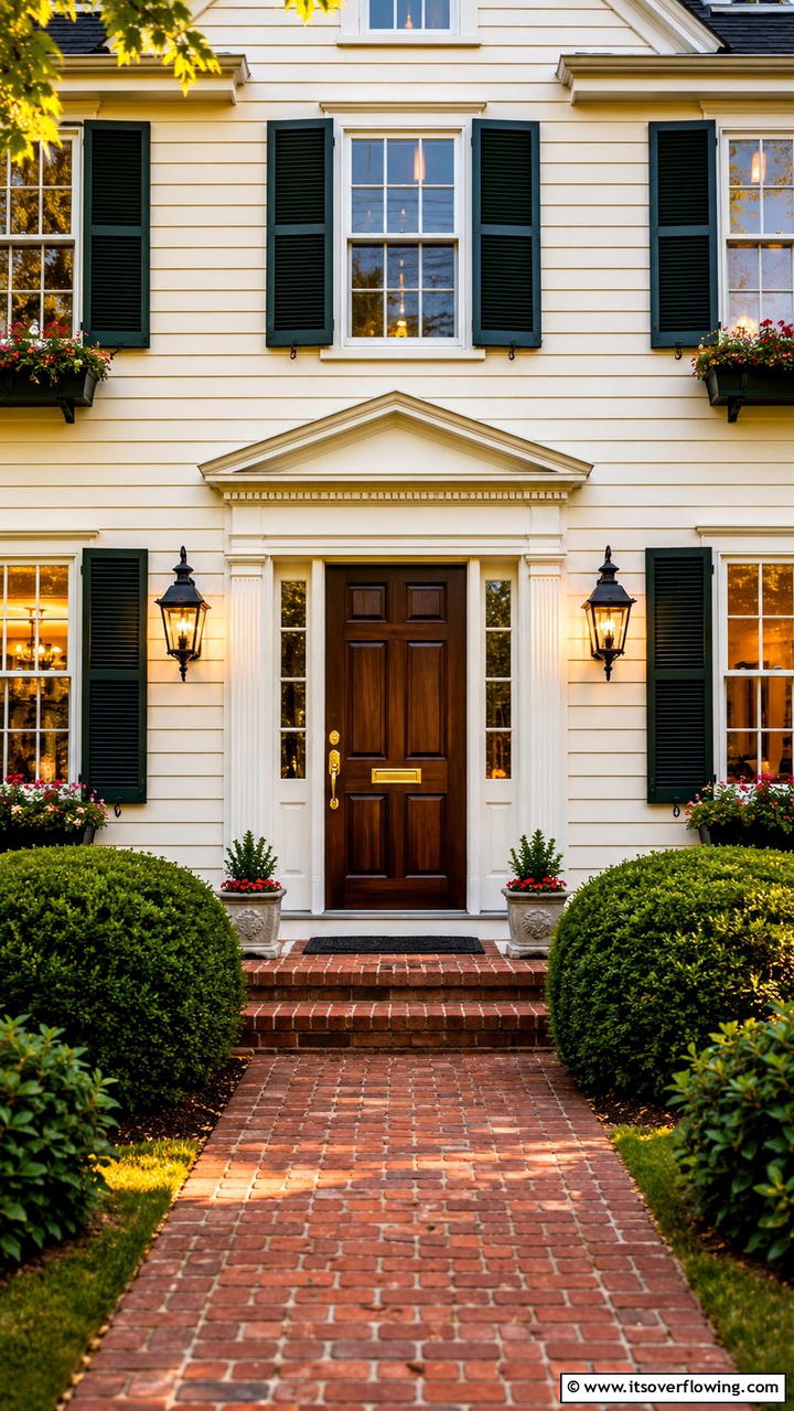 Traditional Lantern Lighting - 30 Colonial Front Door Ideas to Enhance Your Home’s Charm