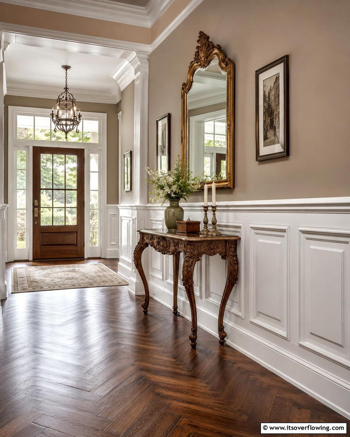 Traditional Raised Panel Wainscoting for a Sophisticated Entry - 20 Creative Wainscoting Entryway Ideas to Welcome Guests