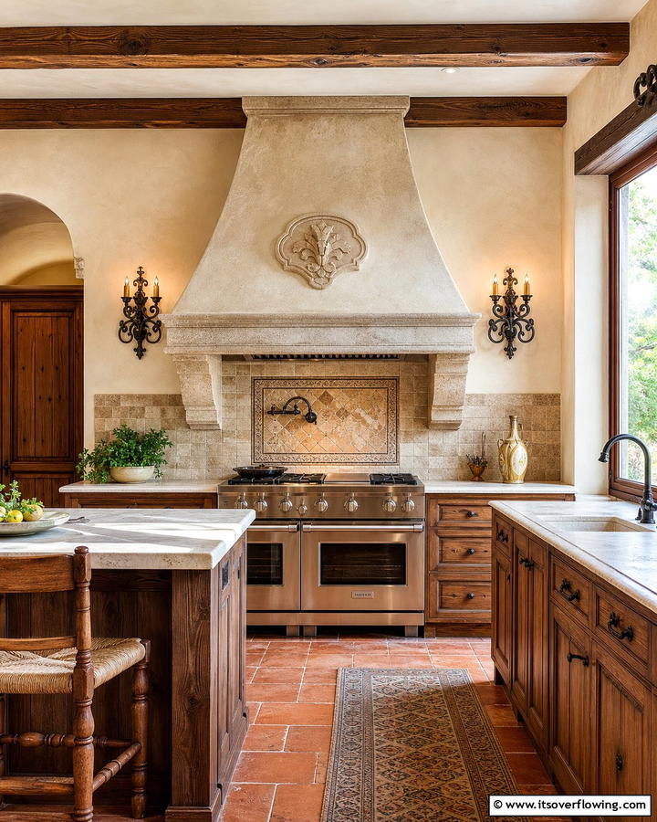 Traditional Range Hood Design - 30 Tuscan Kitchen Ideas for Warm Rustic Mediterranean Vibes