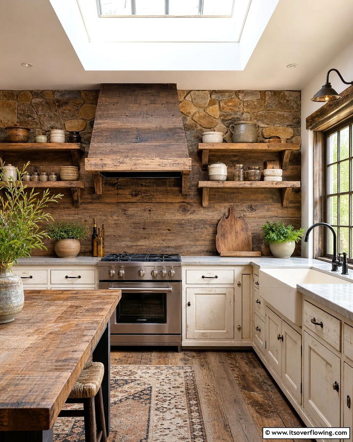 Traditional Rustic Charm - 30 Kitchen Splashback Ideas for Chic and Practical Walls