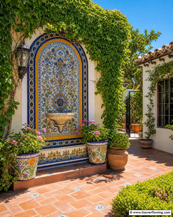 Traditional Spanish Tile Accents - 25 Spanish Courtyard Ideas for a Mediterranean Oasis