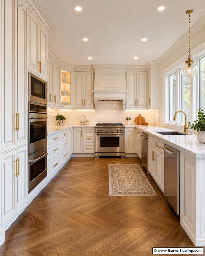 Traditional U Shaped Kitchen with a Twist - 30 U-Shaped Kitchen Ideas for Optimal Layout and Storage