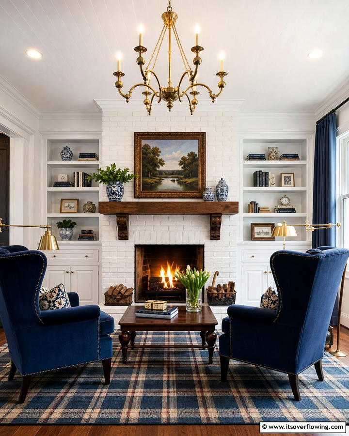 Traditional White Brick Warmth - 30 White Brick Fireplace Ideas for Timeless Living Rooms