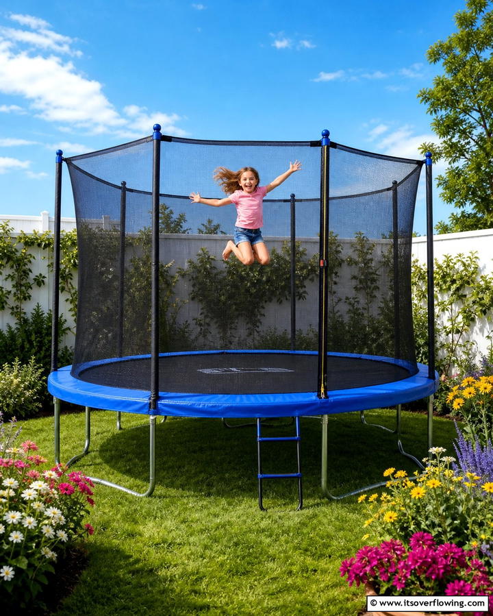 Trampoline Fun Zone - 25 Backyard Playground Ideas for Kids