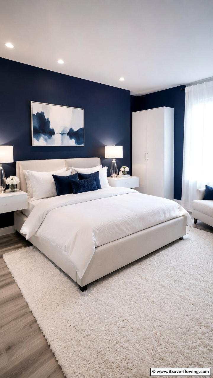Tranquil Blue Bedroom Setup - 30 Blue and White Decor Ideas for a Fresh and Serene Home Style