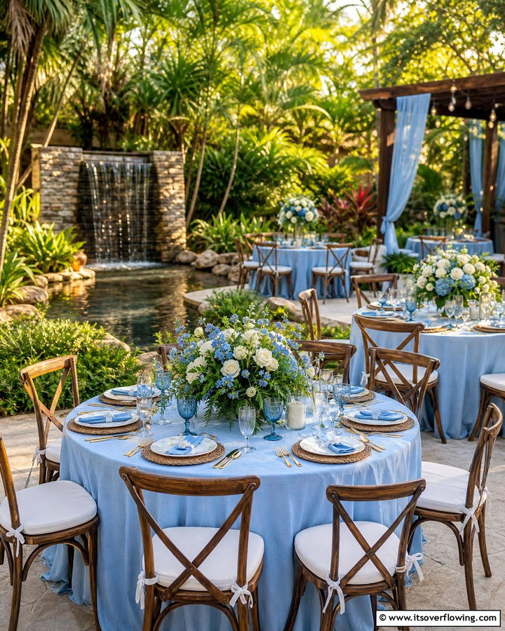 Tranquil Blue Oasis - 30 Blue Wedding Theme Ideas for Serene Celebrations