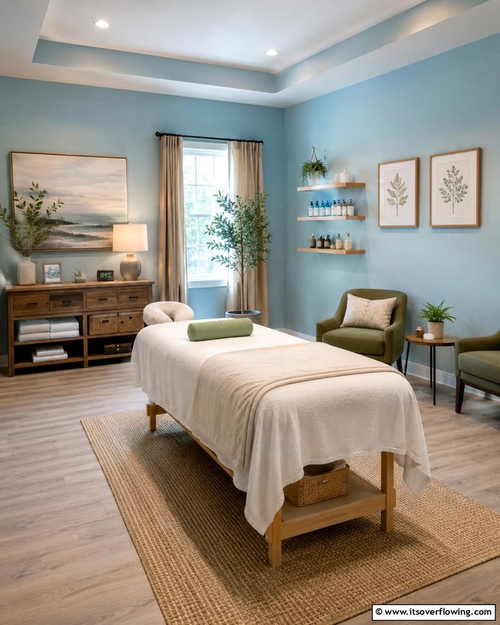 Tranquil Color Palette - 25 Massage Room Setup Ideas for Ultimate Relaxation