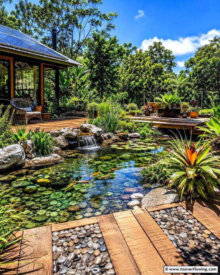 Tranquil Eco Retreat Pond - 30 Backyard Pond Ideas for Serene Water Features