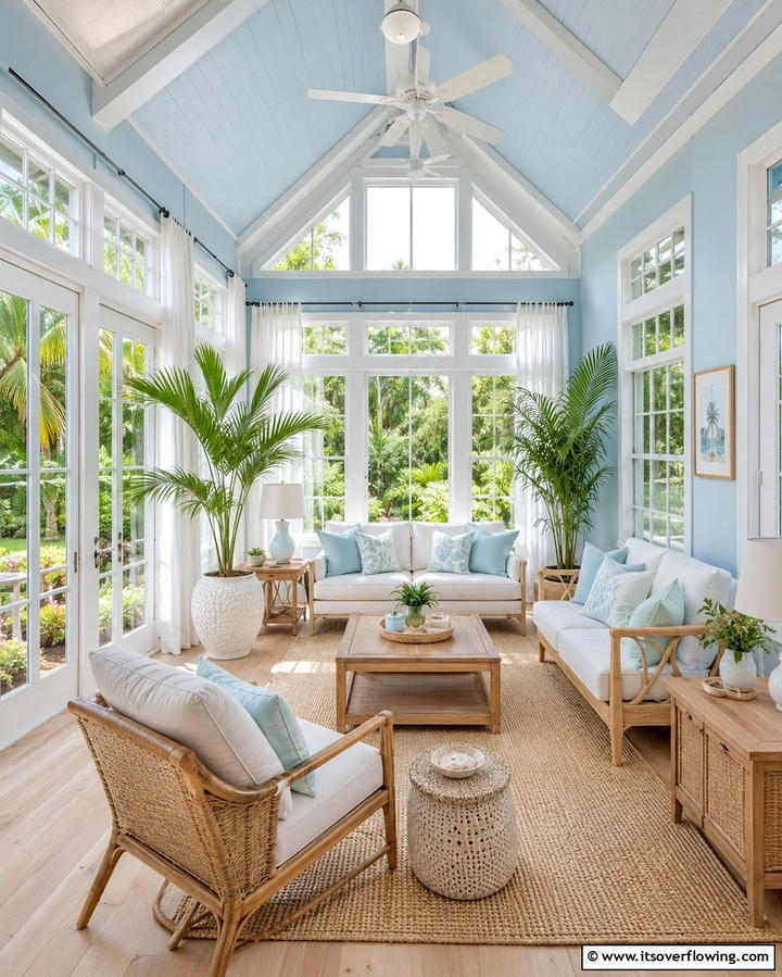 Tranquil Sky Blue - 20 Sunroom Color Ideas to Brighten Your Space