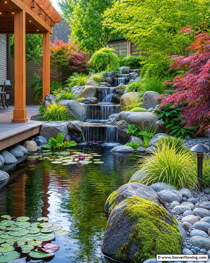 Tranquil Water Feature - 21 Backyard Ideas for Functional and Beautiful Outdoor Spaces