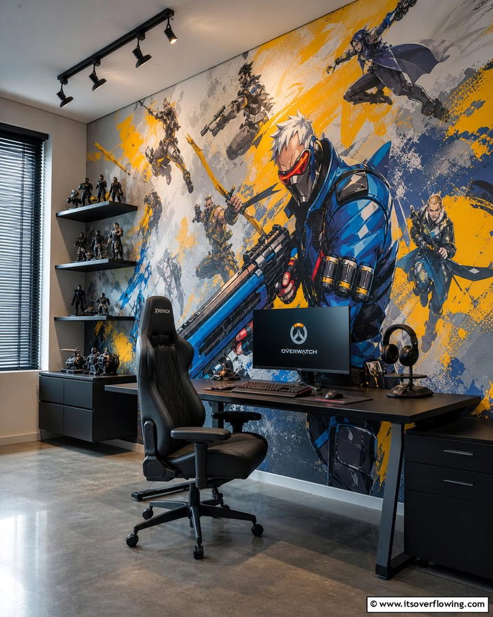 Transforming Walls with Bold Murals - 30 Garage Game Room Ideas for Ultimate Entertainment Zones