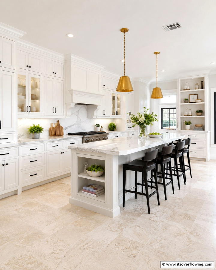 Transitional Elegance - 20 White Kitchen Cabinets With Black Hardware Ideas