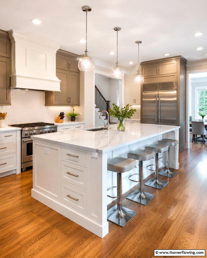 Transitional Kitchen Islands - 25 Transitional Interior Design Ideas for Your Home