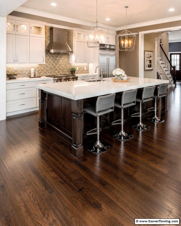 Transitional Kitchens with a Blend of Styles - 25 Kitchen With Dark Wood Floors Ideas for Elegance