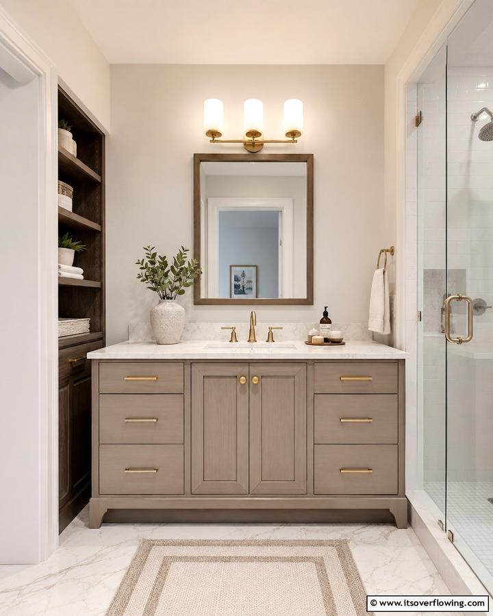 Transitional Style Vanity Design - 30 Small Bathroom Vanity Ideas for Space-Saving Style