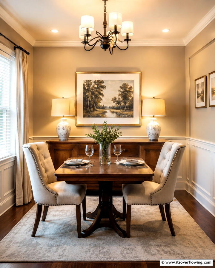 Transitional Table Lamp Styles - 30 Small Dining Room Lighting Ideas for Cozy Ambiance