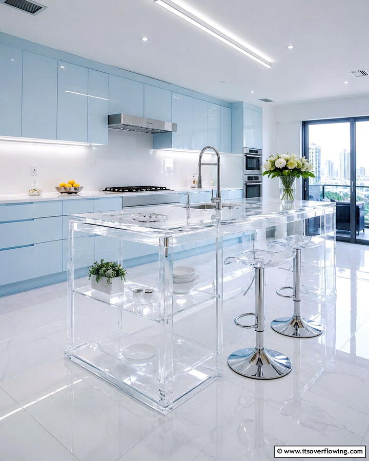 Transparent Acrylic Kitchen Islands - 25 Small Kitchen Island Ideas for Compact Spaces