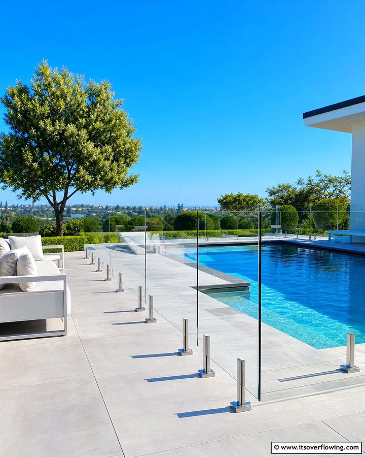 Transparent Acrylic Railings for a Modern Twist - 20 Pool Deck Railing Ideas for Safety and Style
