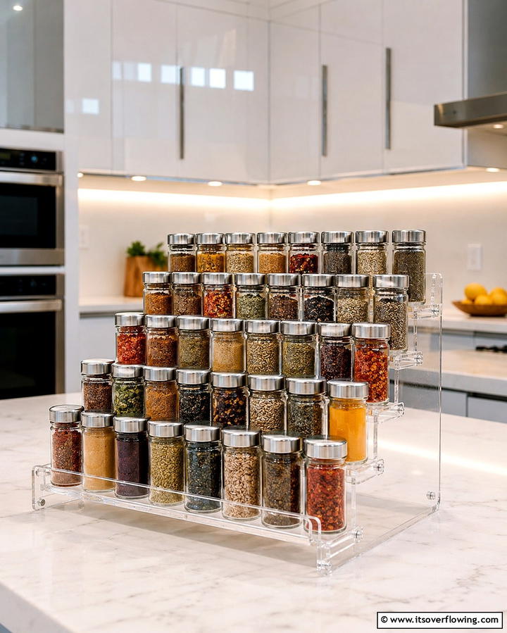 Transparent Acrylic Spice Rack - 25 Spice Rack Ideas to Organize Your Kitchen