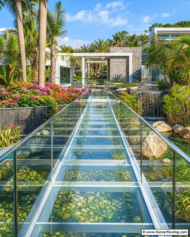 Transparent Acrylic Walkway - 20 Elevated Walkway Ideas for a Unique Landscape
