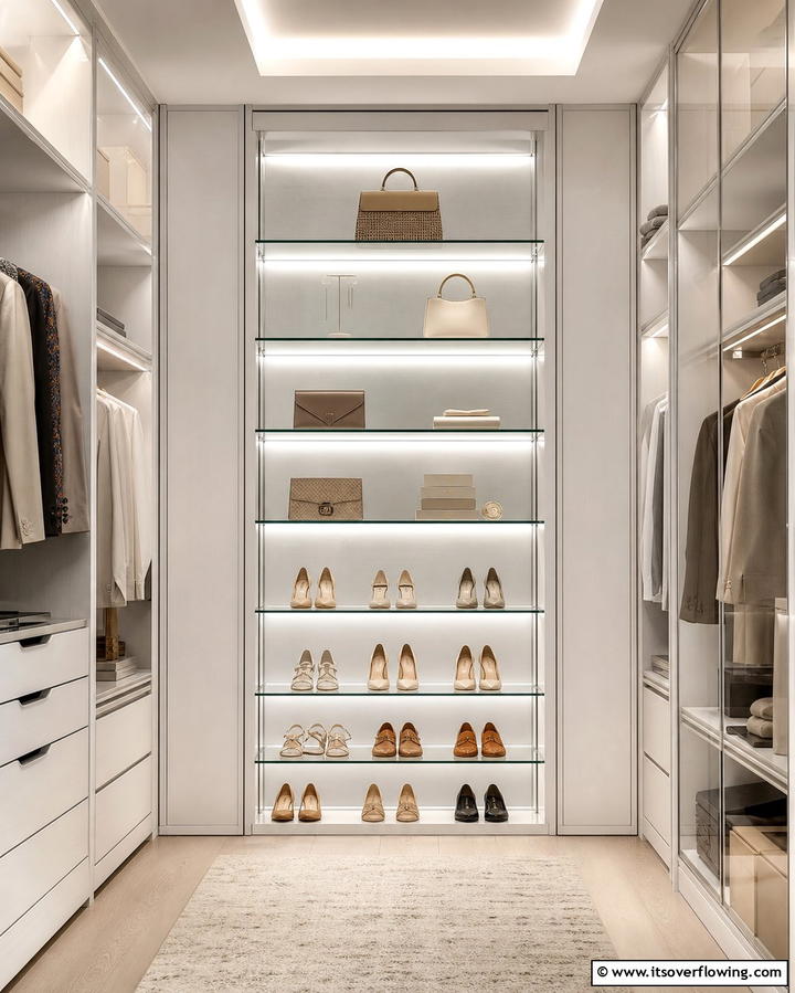 Transparent Shelf Lights - 25 Bright Closet Lighting Ideas for Organized Spaces