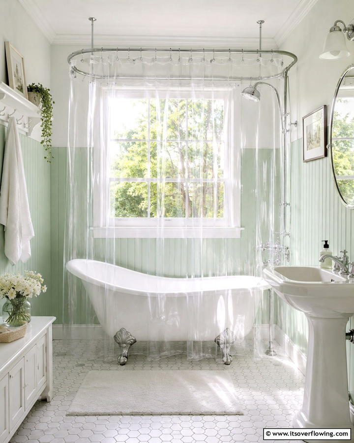 Transparent Shower Curtain - 25 Small Ensuite Design Ideas for Compact Bathrooms