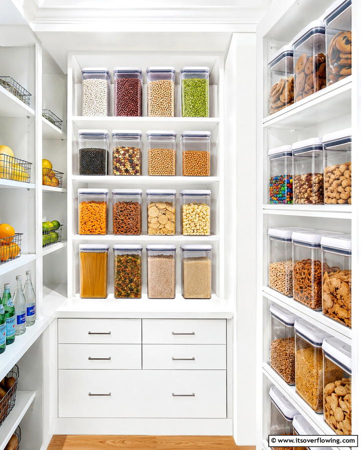 Transparent Storage Containers for Easy Identification - 25 Small Pantry Ideas to Maximize Your Storage Space