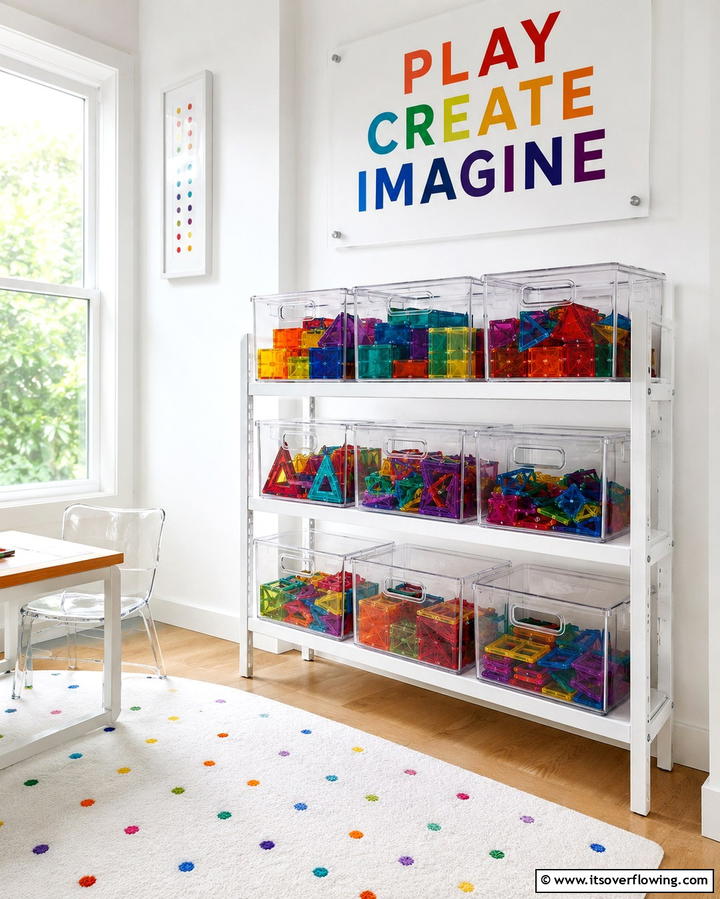 Transparent Storage Containers for Quick Visibility - 25 Playroom Storage Ideas to Keep Your Kids’ Space Organized