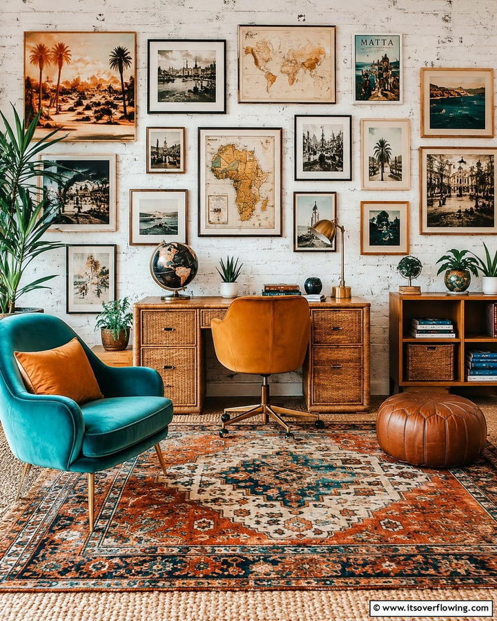 Travel Inspired Wall Art - 30 Eclectic Boho Decor Ideas for a Free-Spirited Home Vibe