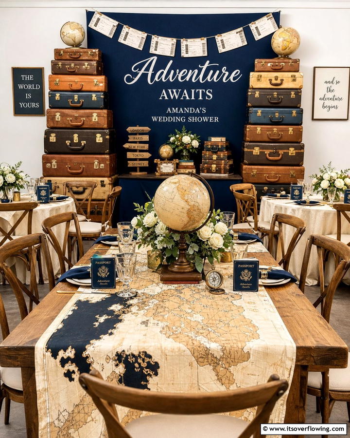 Travel Inspired Wedding Shower - 21 Fun Wedding Shower Ideas to Celebrate the Couple
