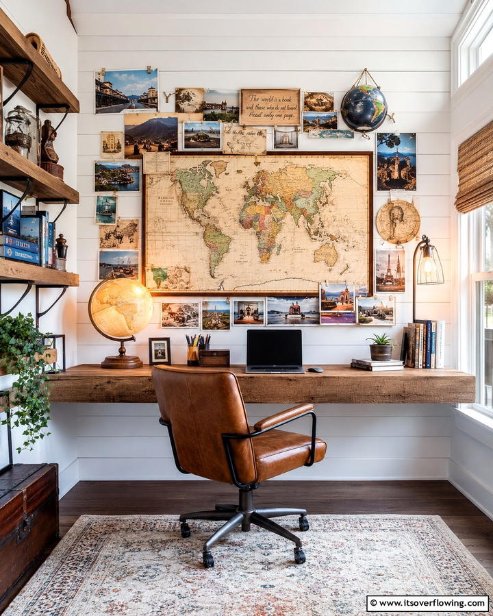 Travel Map Collage - 20 Wall Collage Ideas to Showcase Your Memories