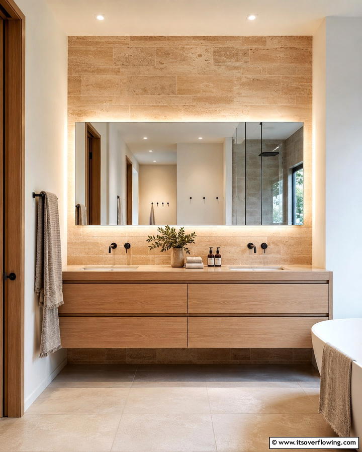Travertine Backsplash - 25 Travertine Tile Bathroom Ideas for Natural Beauty
