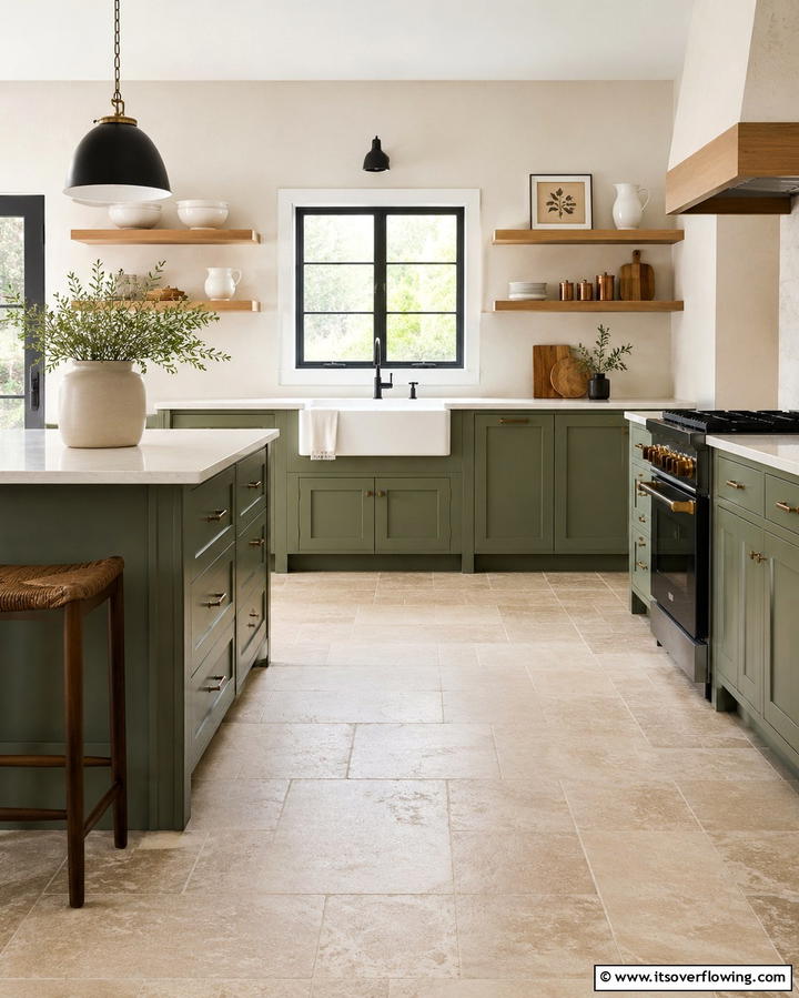 Travertine Floors with Radiant Heating - 25 Travertine Floor Kitchen Ideas for Elegance