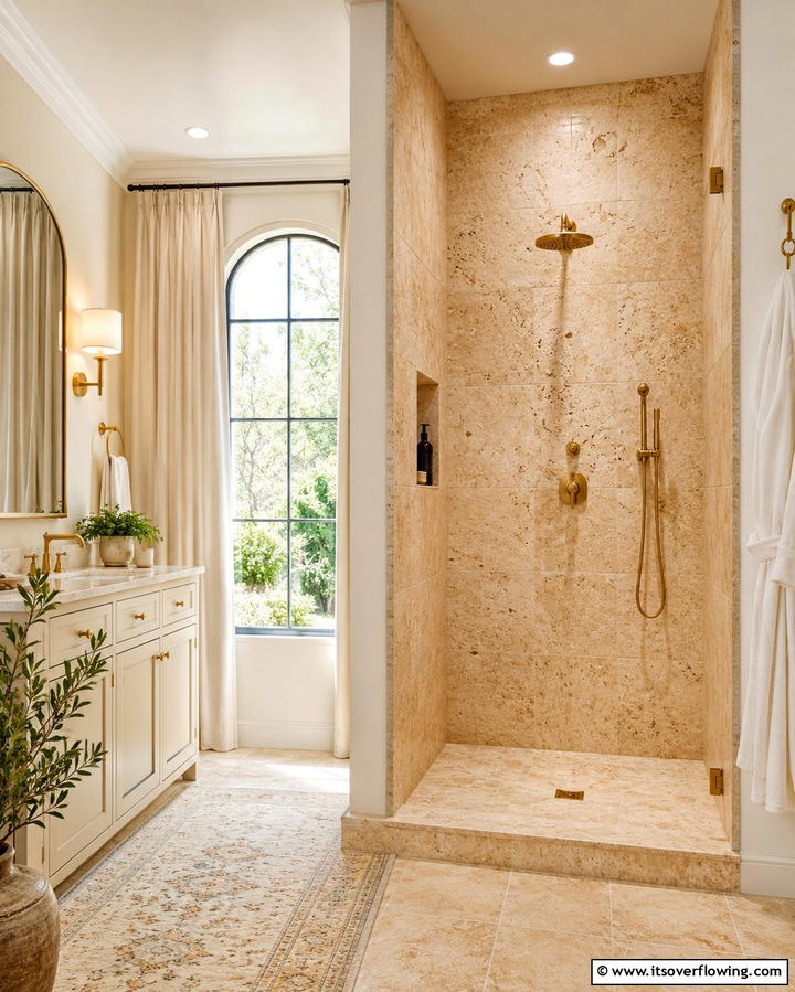Travertine Shower Surrounds - 20 Stone Shower Design Ideas for a Spa-like Bathroom